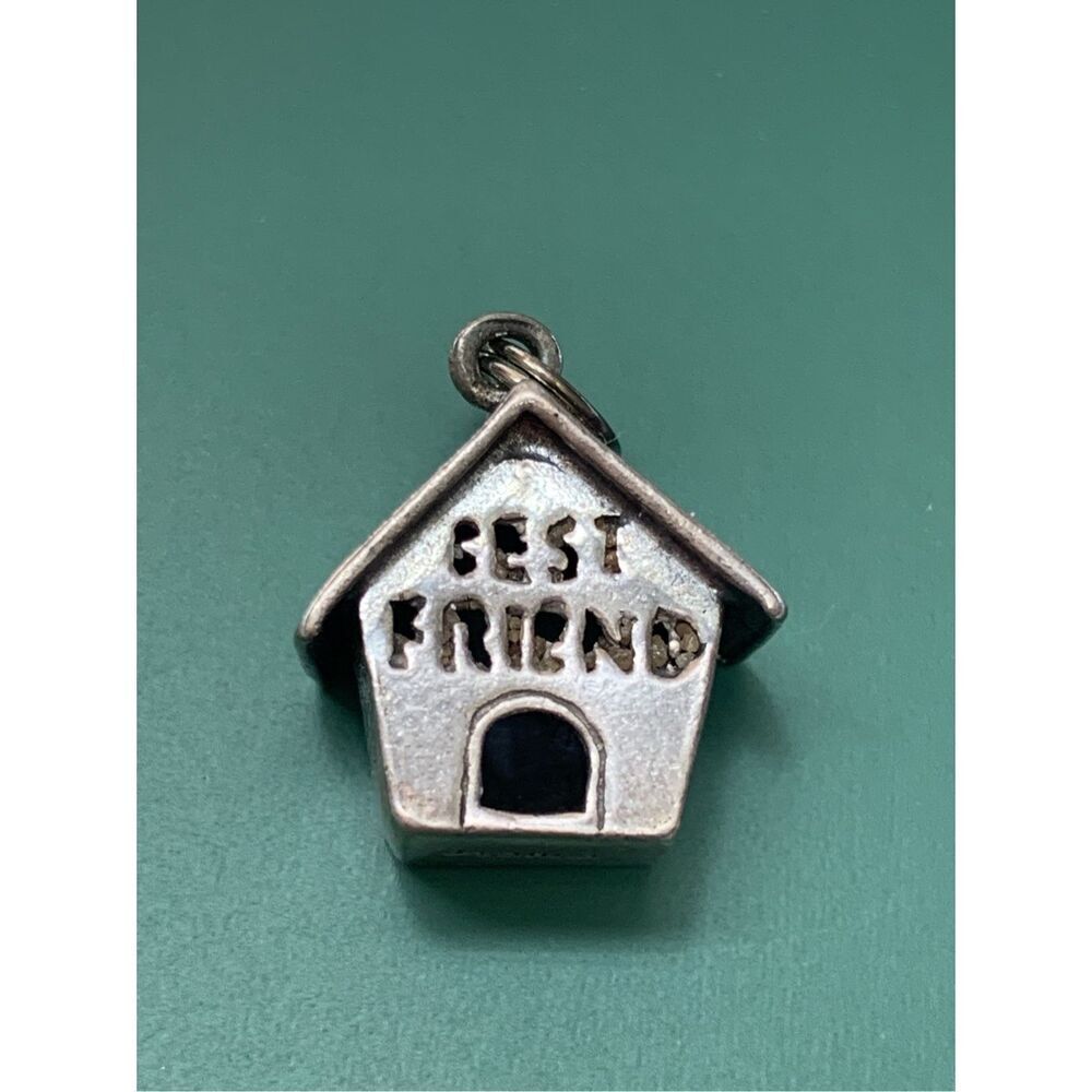 .925 Dog House Best Friend Sterling Silver Jewelry Charm #dog